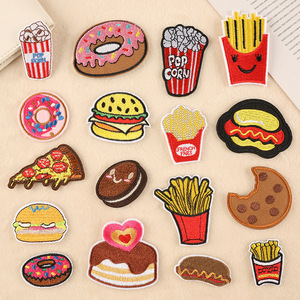 Parches Bordados de Dibujos Animados de Hamburguesas, Papas Fritas y Donuts para Sombreros, Ropa, Jeans, Bolsos y Decoración - Product Image 1