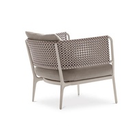 Meubles de table et de chaise de salle à manger extérieure en osier d'aluminium de restaurant de plage de cour de loisirs simples