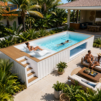 Piscine hors sol familiale sur mesure de grande taille (8m x 11m) pour jardin, piscine de villa profonde et spacieuse pour adultes
