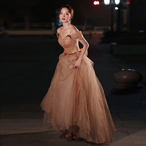 Elegante abito da sera <span class=keywords><strong>lungo</strong></span> <span class=keywords><strong>con</strong></span> scollo A V e maniche lunghe <span class=keywords><strong>con</strong></span> scollo A V in <span class=keywords><strong>Tulle</strong></span> <span class=keywords><strong>con</strong></span> ricamo in pizzo - Product Image 3