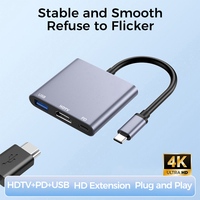 2025 vente chaude pas cher prix 3-en-1 type-c vers HDTV USB 3.0 5Gbps transfert de données PD type-c adaptateur pour ordinateur portable prise en charge PD 100W