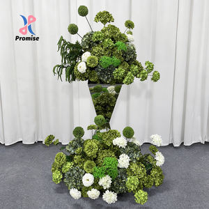 Decoración de Fondo Floral de Lujo, Verde Intenso y Blanco, de Seda Sintética Moderna e Impermeable, para Bodas, Navidad y Año Nuevo Chino - Product Image 1
