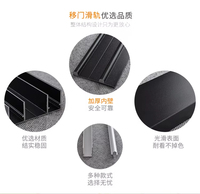 Système de rail inférieur moderne en alliage d'aluminium pour porte coulissante à deux rails, avec roulement à rouleaux et accessoires, pour chambre, appartement, extérieur, salle de sport