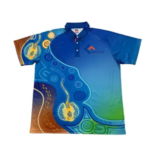 Custom Blue Fish Camo Fishing Shirt – Chinese Collar – Salty Dog