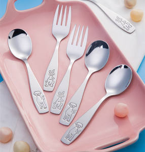 Silverware <strong>Children</strong> <strong>Cutlery</strong> Set Stainless Steel Baby Spoon Fork Knife Kids <strong>Cutlery</strong> Set Flatware Set - Product Image 2