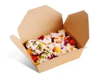 Caja de Papel Kraft Biodegradable para Pollo Frito con Logotipo Impreso, Caja de Papel Kraft para Frutas, Empaque para Alimentos, Ensaladas, Comida Rápida para Llevar