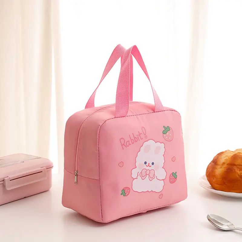 wholesale insulated oxford cooler bags cartoon portable lunch box bag thermal insulation large capacity pink cooler bags