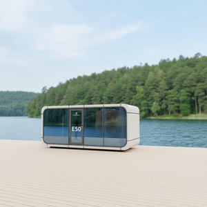 Casa Contenedor Modular de Estructura de Acero, Casa Prefabricada de Lujo Tipo Cápsula Espacial con Sala de Estar, Baño y Energía Solar para Acampar - Product Image 1