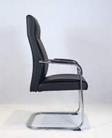 Chaise de bureau de direction contemporaine et moderne noire, confortable, à hauteur réglable, avec appui-tête fixe et dossier solide