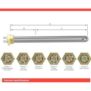 Calentador de Inmersión Elpatron 10500W 230V con Termostato para Piezas de Calderas - Product Image 3
