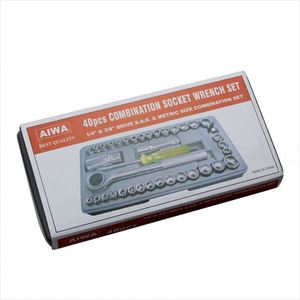 Ensemble d'<span class=keywords><strong>outils</strong></span> de réparation automobile <span class=keywords><strong>1</strong></span>/2\" 3/8\" <span class=keywords><strong>1</strong></span>/4\" en acier à haute teneur en carbone, <span class=keywords><strong>outils</strong></span> à main, jeu de clés combinées de 40 pièces, boîte à <span class=keywords><strong>outils</strong></span> en plastique OEM - Product Image 3