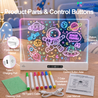 Tableau effaçable lumineux tendance, directement de l'usine, avec Bluetooth 5, 18 modes RVB, synchronisation musicale, rythme LED, pour dessin et mémos