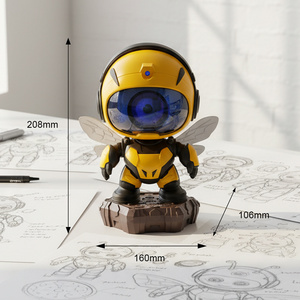 Innovativo Proiettore Astronauta a Forma di Ape, Luce Ambientale LED con Ali Rimovibili e <span class=keywords><strong>Braccia</strong></span> Posizionabili, Lampada da Tavolo Decorativa - Product Image 2