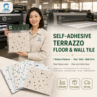 Parkett-Terrazzo-Muster Selbstklebender Bodenaufkleber Abziehen und Aufkleben PVC-Vinylfliesen Wasserdicht Feuerfest Abnehmbar Küchendekoration