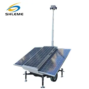 Di động Trailer năng lượng mặt trời hệ thống điện Máy phát điện thủy lực mast CCTV Camera ánh sáng tháp