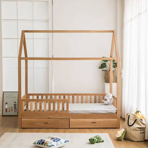 Cama litera infantil de madera con forma de casa de árbol y almacenamiento, fabricada en fábrica para dormitorio infantil - Product Image 3