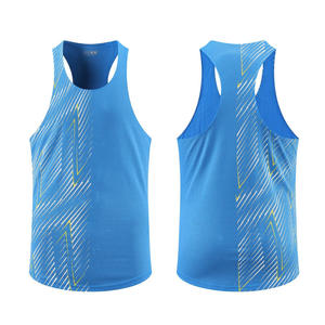 Camisetas sin mangas para hombre al por mayor, de secado rápido, transpirables, con estampado completo, estilo hip hop, para correr maratones, de punto, sublimadas - Product Image 2