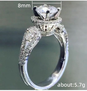 Anello con zirconi a goccia rotonda per donna, elegante gioiello da dito alla moda per feste - Product Image 3