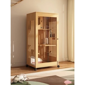 Villa pour <span class=keywords><strong>chat</strong></span> en bois, grande cage intérieure pour <span class=keywords><strong>chat</strong></span>, armoire spacieuse à trois niveaux pour <span class=keywords><strong>chat</strong></span> pour la maison - Product Image 3