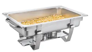 Buphex SS201 Economy Chafer 9L 633-1 Fixed Stand Chafing Dish With GN1/1x1 Food Warmer For Hotel Restaurant Buffet