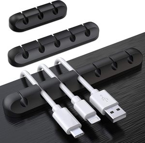 Self Adhesive <b>Hooks</b> Charging Accessory Cables Silicone Cable <b>Clips</b> Cord Holder for Office and Home Desk - Product Image 5
