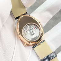 Montre automatique mécanique ovale en or rose, édition limitée opulente, cadran pavé entièrement serti de diamants, lunette sertie de diamants, haute précision, pour femme