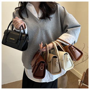 2026 New Fashion Letter Print Mini <strong>Handbag</strong>, Women's <strong>Small</strong> Tote Crossbody Bag with Adjustable Strap, Casual <strong>Black</strong> Shoulder Purse - Product Image 6