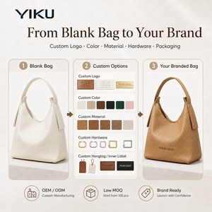 Bolso <span class=keywords><strong>de</strong></span> Mano <span class=keywords><strong>de</strong></span> Cuero Auténtico con Logotipo Personalizado YIKU, Bolso <span class=keywords><strong>de</strong></span> Mensajero <span class=keywords><strong>de</strong></span> Cuero Genuino con Patrón Lichee Vintage <span class=keywords><strong>de</strong></span> Alta Gama para Mujer - Product Image 3
