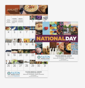 Calendriers muraux agrafés personnalisés avec logo pour la Fête Nationale 2027 – Cadeau d'entreprise en gros – 12 mois – Qualité supérieure - Product Image 1