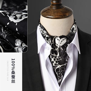 <span class=keywords><strong>Ascot</strong></span> de seda para hombre, pequeño cuadrado de seda, flor de anacardo, traje de primavera y otoño para hombre, camisa, cuello, bufanda, bufanda fina Retro de negocios - Product Image 5