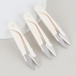 U Shaped <b>Sewing</b> Scissors Stainless Steel White Portable For Home Use Cross Stitch Thread Trimming - Product Image 3