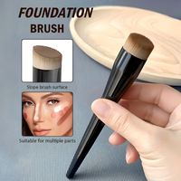 Kuas Kontur Foundation Profesional, Kuas Sintetis Lembut dan Padat untuk Foundation Cair, Krim, Concealer, dan Blush