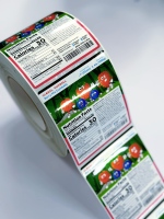 Étiquette autocollante pour bouteille de jus, étiquette en papier adhésif imperméable, étiquette imprimée pour bouteille, étiquette pour bouteille de gomme, étiquette alimentaire pour viande