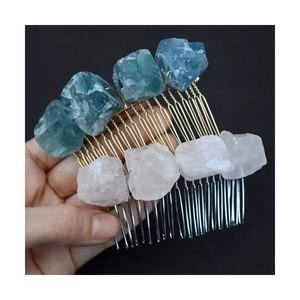 Peigne en jade personnalisé HZ, peigne à cheveux en <span class=keywords><strong>pierre</strong></span> naturelle fluorée, peigne de massage pour <span class=keywords><strong>la</strong></span> tête en jade - Product Image 5