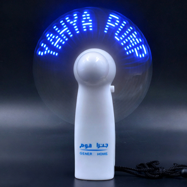 Mini Portable Handy Led Custom Message Battery Operated Fan Programmable Led Display Handheld Electric Fan-Fashionable Outdoor