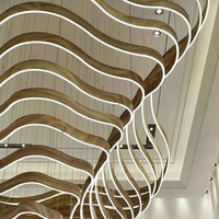 Lustre de luxe en forme de vague de montagne pour hall d'hôtel, escalier, luminaire suspendu LED artistique sur mesure, grande taille, luminaire décoratif de plafond