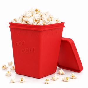 Food Grade BPA Free Square Silicone Popcorn Bowl Reusable <b>Microwave</b> Safe Container for Popcorn Making - Product Image 1