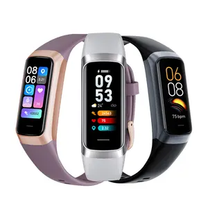 C60 sağlık smartwatch tutmak 1.1 inç AMOLED 126*294 HD ekran 25 çeşit spor izleme C60 kordon akıllı saat bilezik