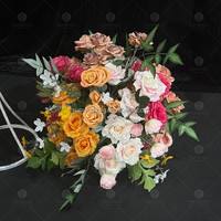 Boule de fleurs artificielle en soie colorée Sunwedding, grande décoration de centre de table pour mariage