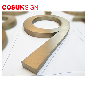 COSUN-Petite enseigne en acier inoxydable 304, design moderne, pour numéro de maison flottant - Product Image 5