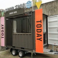 Équipement d'extérieur pliable, conteneur de café modulaire préfabriqué, remorque de restaurant de café de bar