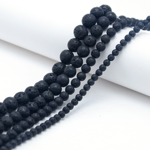 Wholesale Jewelry Making Supplier 4/6/8/10mm <strong>Black</strong> Lava Round Natural Stone <strong>Beads</strong> for Bracelet - Product Image 6