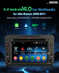 Erisin ES6520R 7 pouces IPS Android 14.0 CarPlay sans fil 4G <span class=keywords><strong>GPS</strong></span> Lecteur CD avec Mirror Link Carte SD Support de tableau de bord pour <span class=keywords><strong>Alfa</strong></span> <span class=keywords><strong>Romeo</strong></span> - Product Image 2