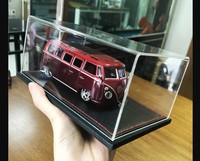 Vitrine de présentation pour modèle de voiture Art Déco de luxe à l'échelle 1/24, en acrylique transparent, découpée au laser, finition diamantée, pour la protection de la collection et la prévention de la poussière