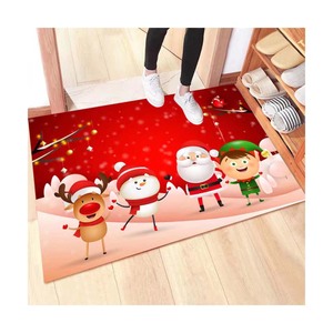 Giáng sinh vui vẻ thiết kế Non-Slip nhung cửa Thảm máy <span class=keywords><strong>Made</strong></span> OEM chào đón thảm cho đảng nhà 1 Piece moq khu vực thảm & Bộ - Product Image 2