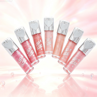 Porte-clés Miroir Cœur Brillant à Lèvres Scintillant Hydratant Huile à Lèvres Repulpante Teinte Brillante Maquillage des Lèvres