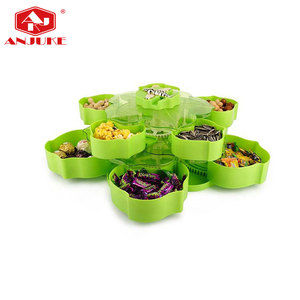 Anjuke Trung Quốc đôi xoay đồ ăn nhẹ Nut khay điện thoại chủ Snack hộp lưu trữ các loại hạt tổ chức trái cây sấy khô tấm bát - Product Image 2