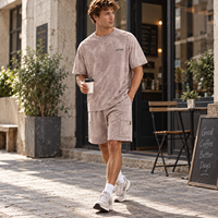 Ensemble deux pièces IKDEER pour homme : T-shirt oversize délavé et short cargo à poches, idéal pour l'été, tenue décontractée de tous les jours