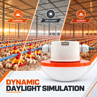 Système d'éclairage LED pour poulaillers commerciaux, étanche IP67, sans scintillement, intensité variable, pour élevages de poulets de chair, pondeuses et reproducteurs