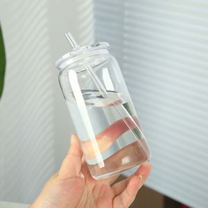 Nouvelle tasse à paille Mason de 16 oz, en plastique PC monocouche, protection de l'environnement, portable, moderne, simple, pour boire directement, camping en plein air - Product Image 4